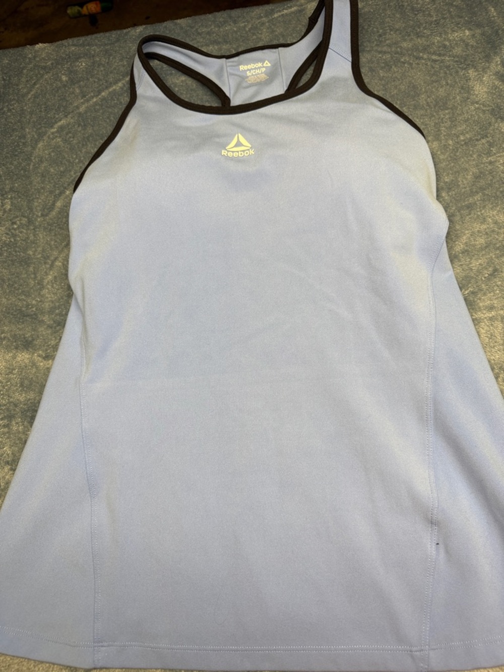 Reebok Pale Blue Racerback Tank with Black Trim
